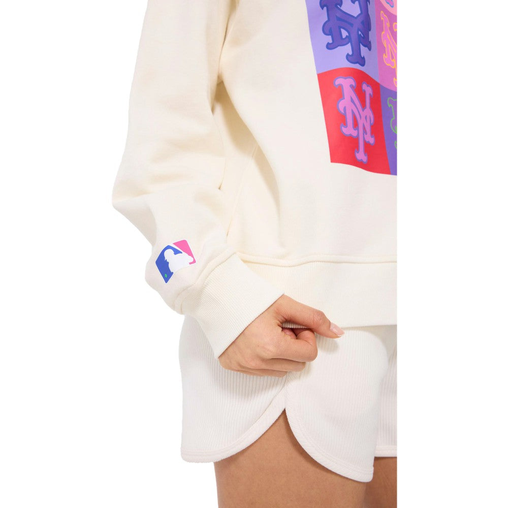 New York Mets Terez Women's Technicolor  Oversized Pullover Sweatshirt Discount