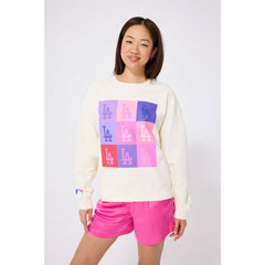 Los Angeles Dodgers Terez Women's Technicolor  Oversized Pullover Sweatshirt for sale
