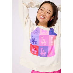 Los Angeles Dodgers Terez Women's Technicolor  Oversized Pullover Sweatshirt for sale