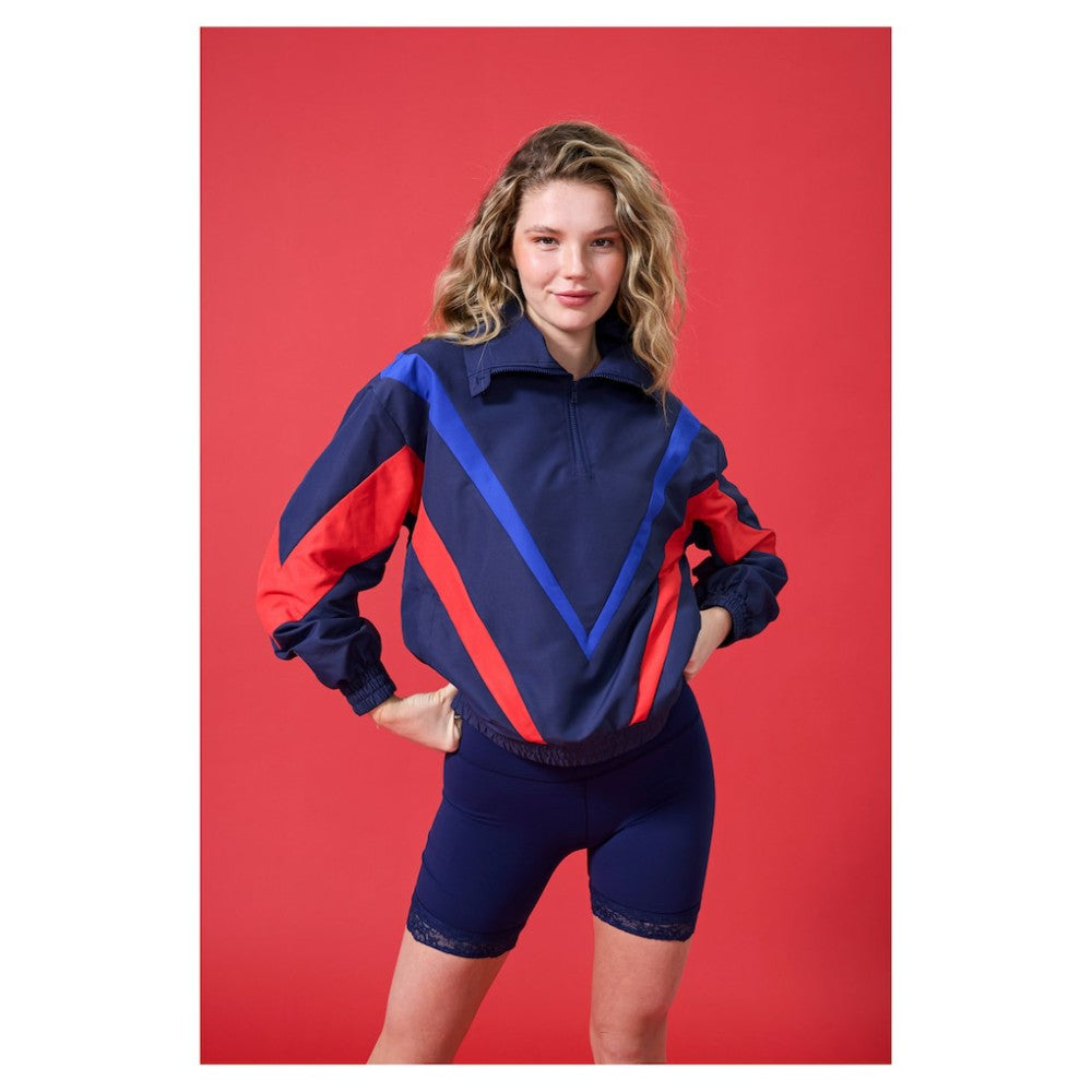 Philadelphia Phillies Terez Women's Ripstop Chevron Quarter-Zip Pullover Discount