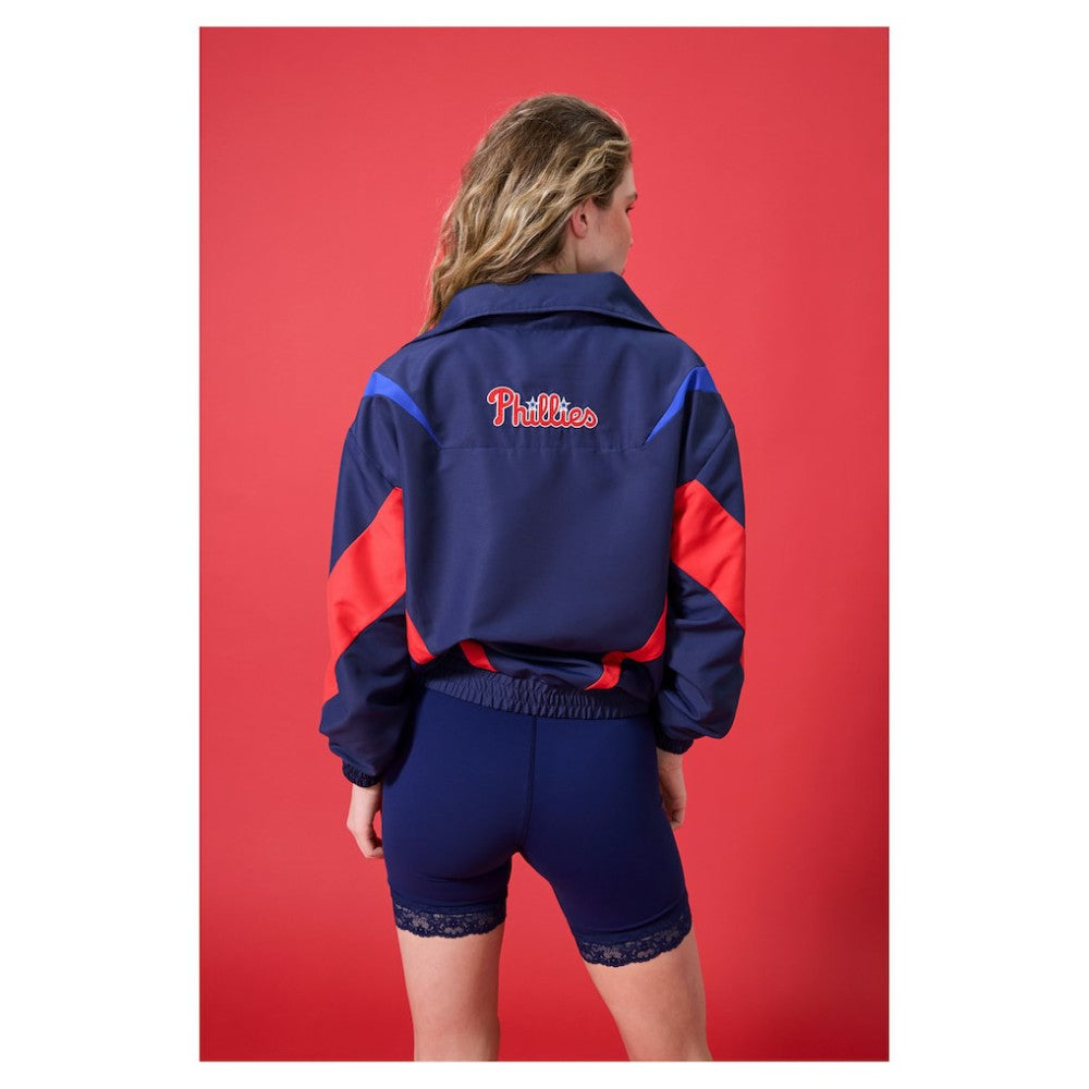 Philadelphia Phillies Terez Women's Ripstop Chevron Quarter-Zip Pullover Discount