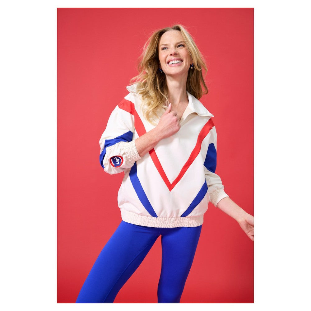 Chicago Cubs Terez Women's Ripstop Chevron Quarter-Zip Pullover for sale