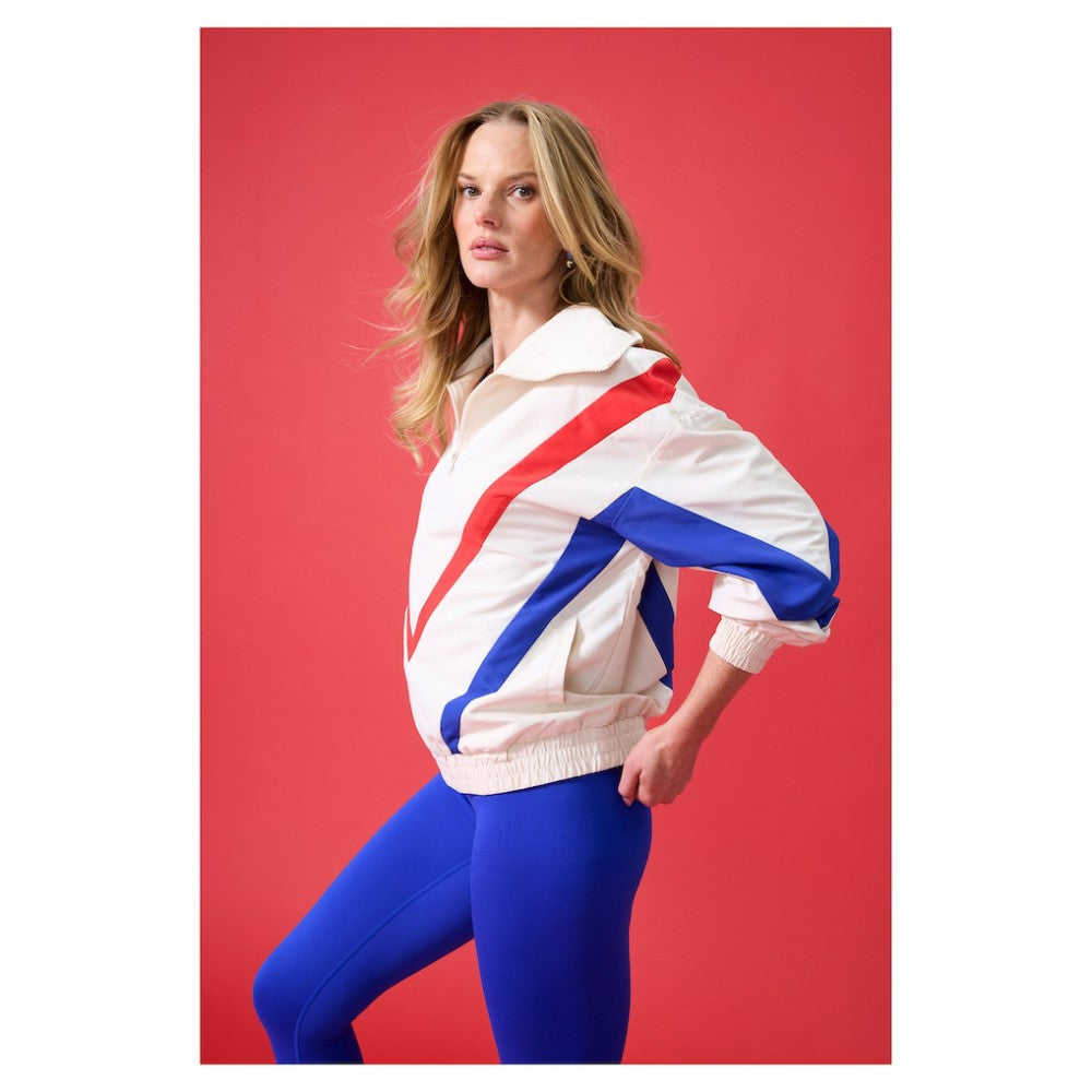 Chicago Cubs Terez Women's Ripstop Chevron Quarter-Zip Pullover for sale