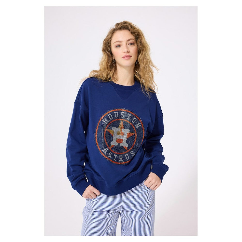 Houston Astros Terez Women's Oversized Gemstone Logo Sweatshirt for sale