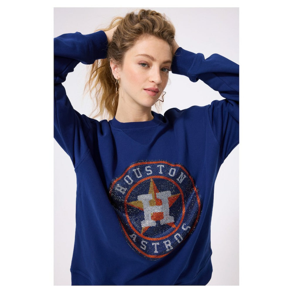 Houston Astros Terez Women's Oversized Gemstone Logo Sweatshirt for sale