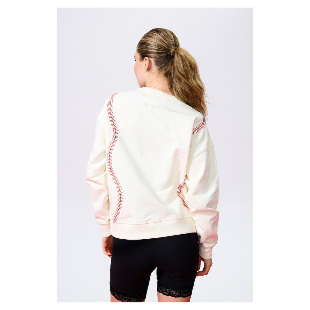Los Angeles Dodgers Terez Women's Baseball Stitch Pullover Sweatshirt Outlet