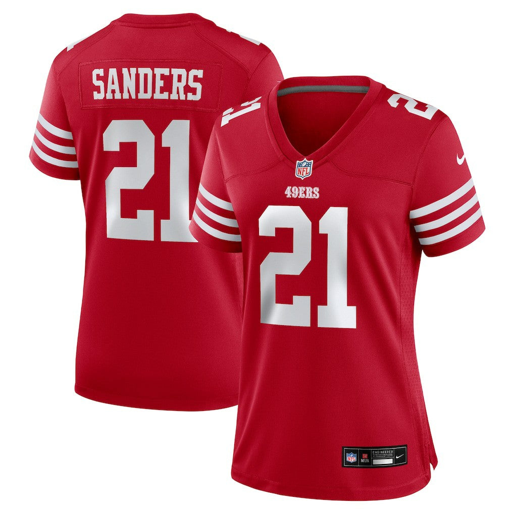 Deion Sanders San Francisco 49ers Women's Retired Player Game Jersey - Scarlet - Nike