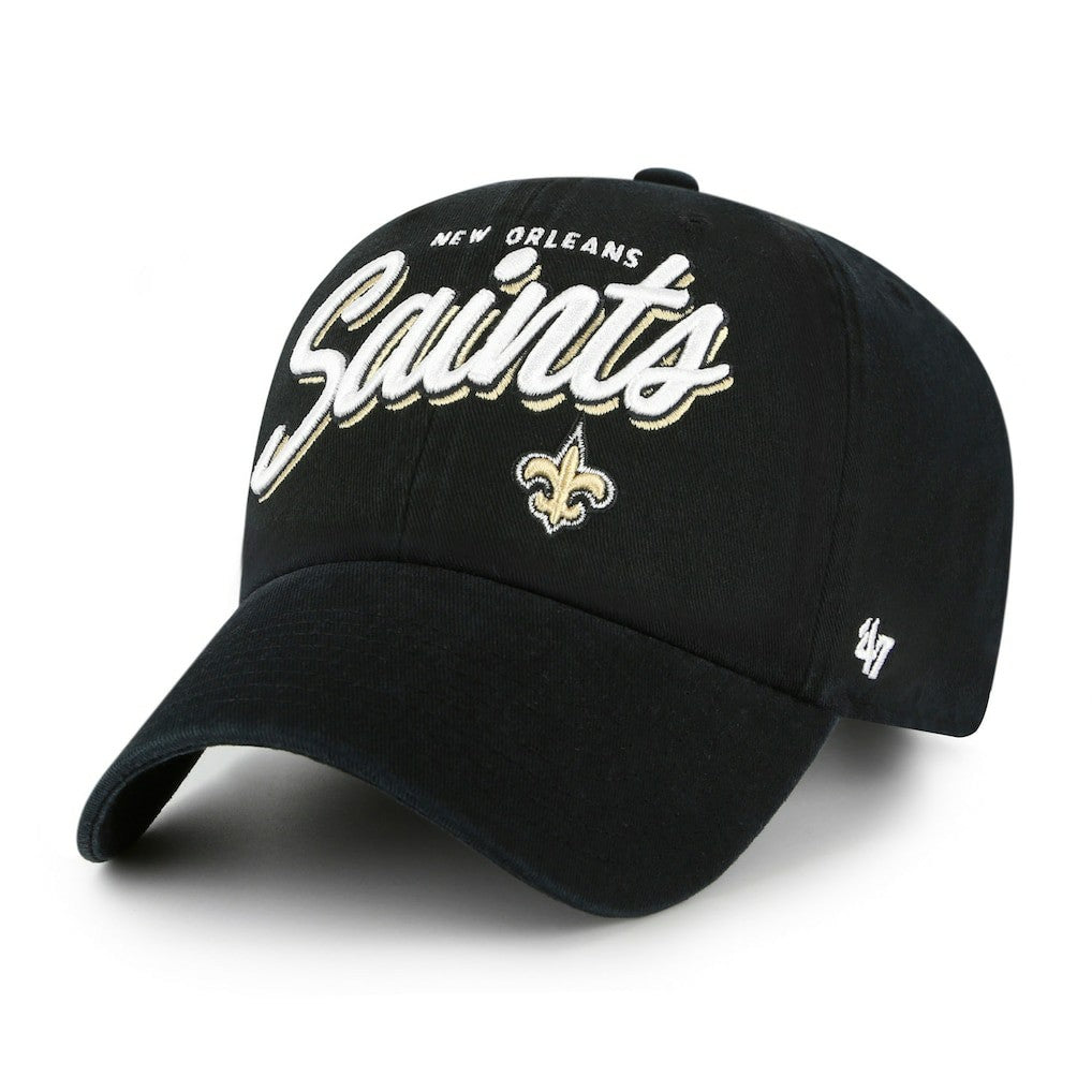 New Orleans Saints '47 Women's Ariana Clean Up Adjustable Hat - Black - 47 brand