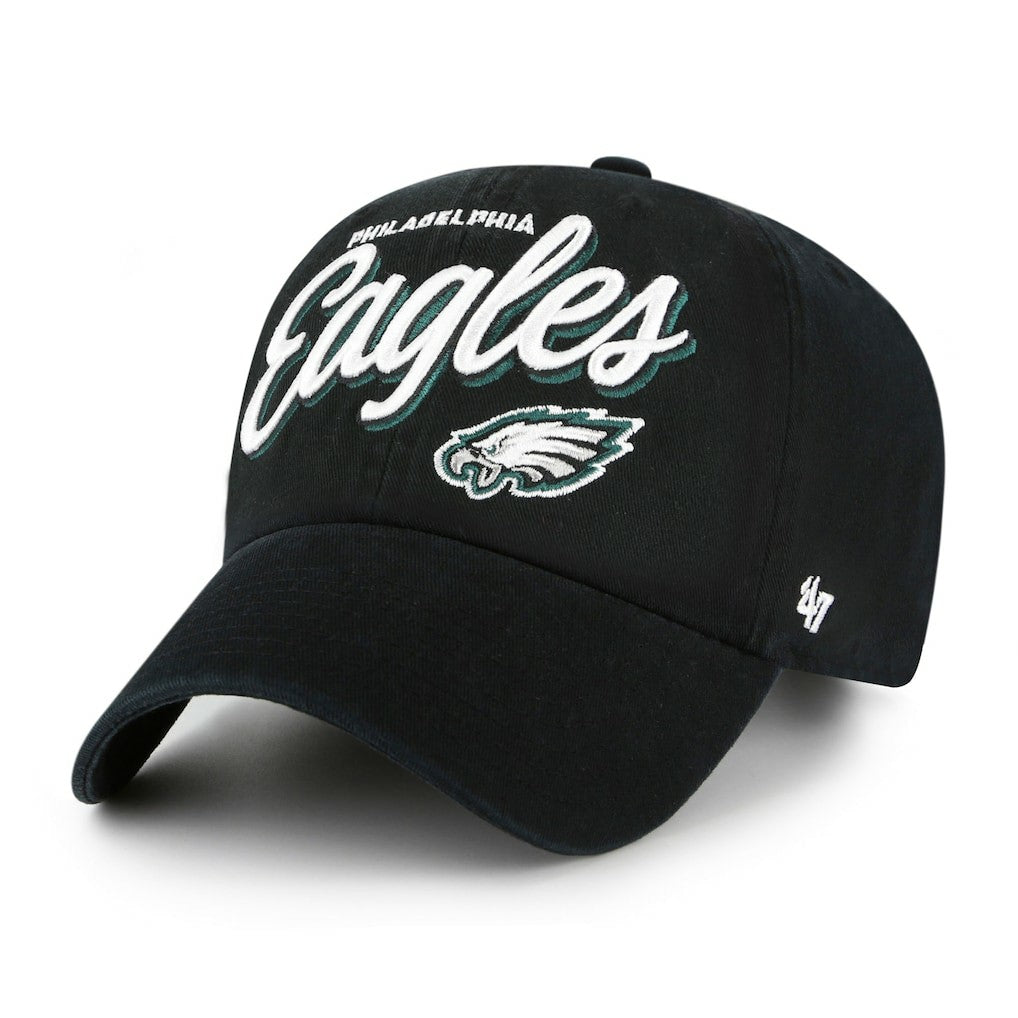 Philadelphia Eagles '47 Women's Ariana Clean Up Adjustable Hat - Black - 47 brand