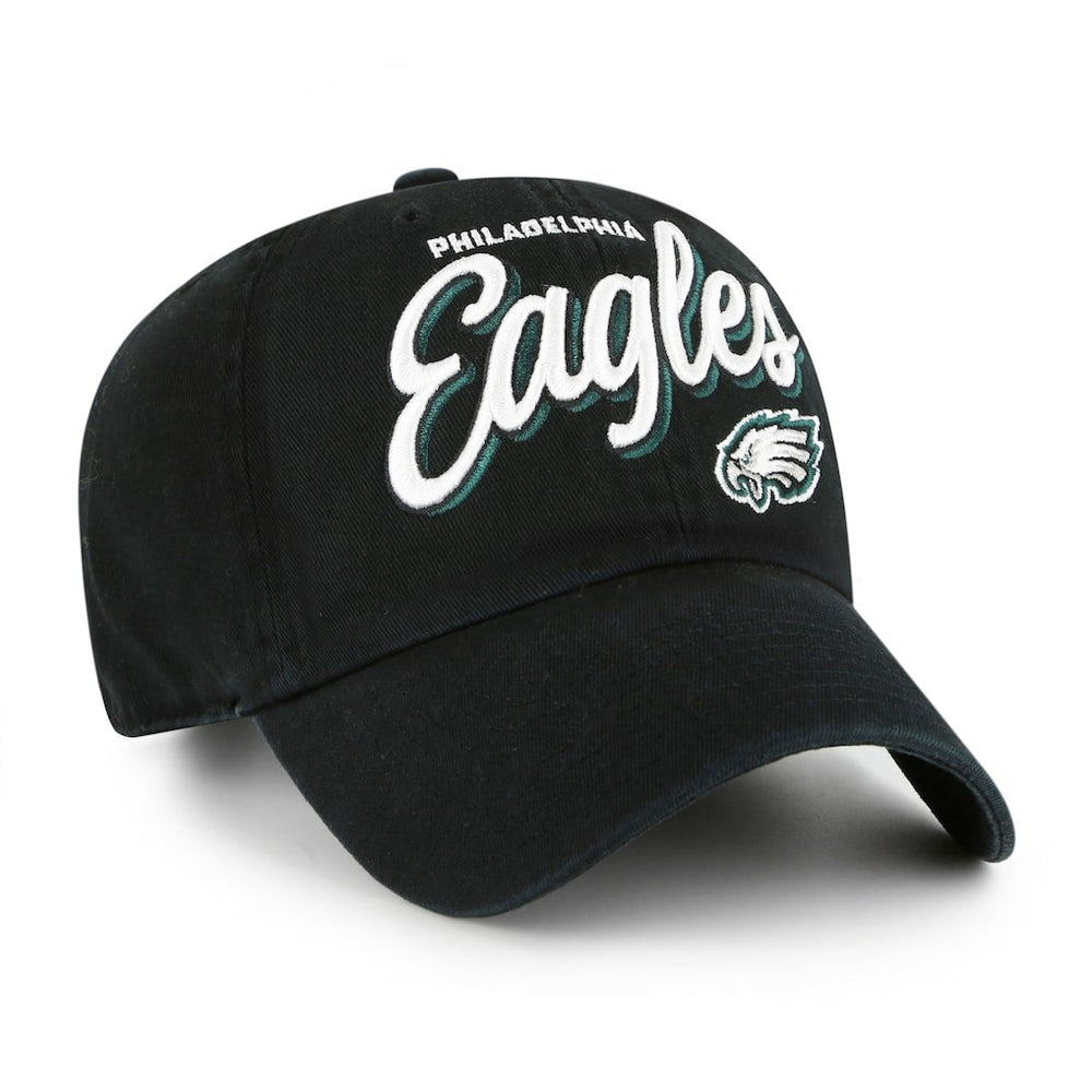 Philadelphia Eagles '47 Women's Ariana Clean Up Adjustable Hat - Black - 47 brand
