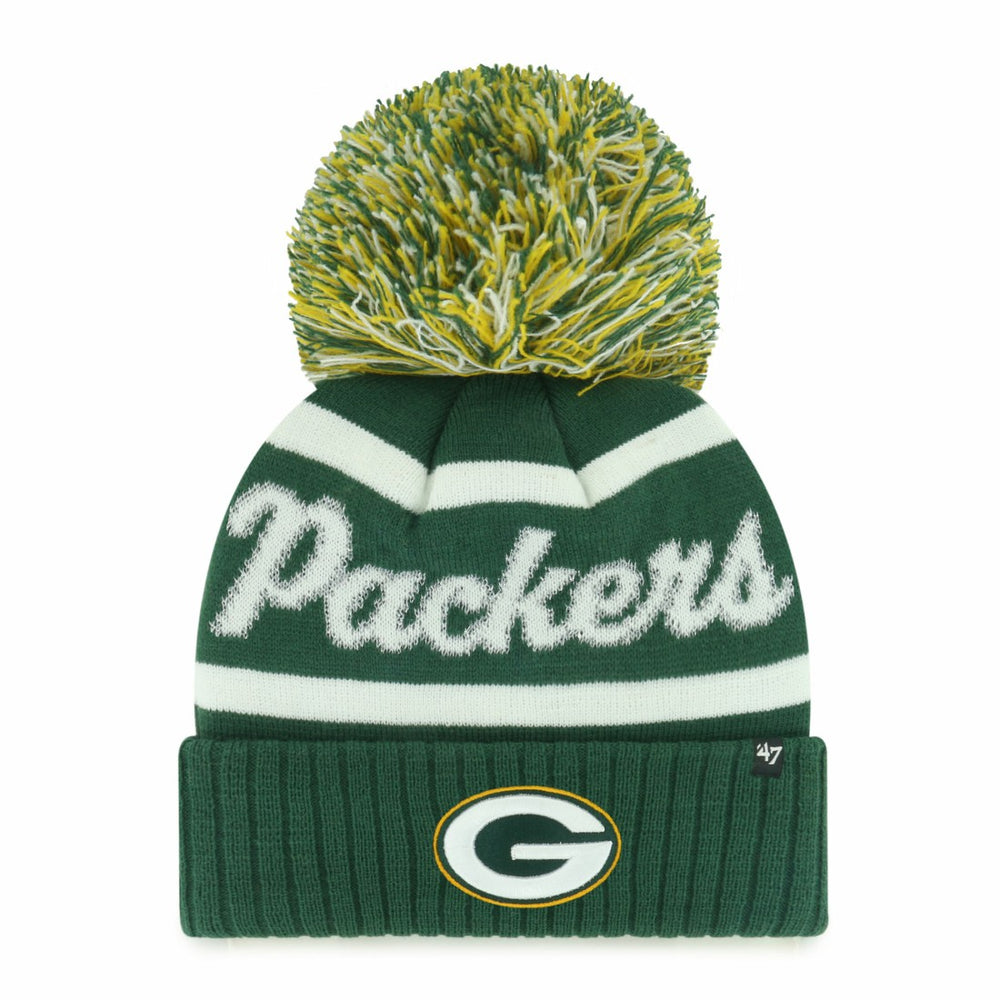 Green Bay Packers '47 Women's Spirited Cuffed Knit Hat with Pom - Green - 47 brand