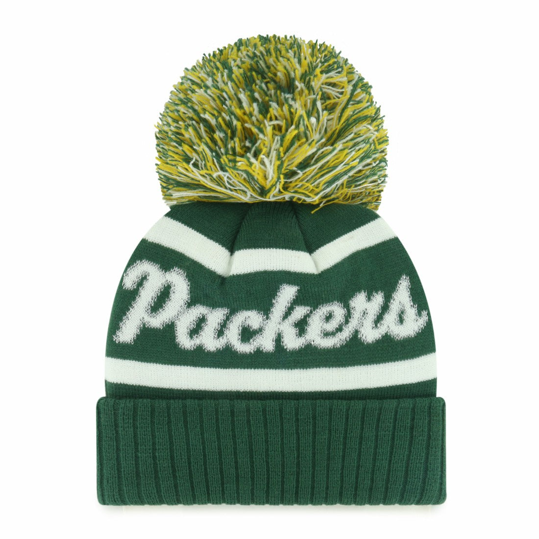 Green Bay Packers '47 Women's Spirited Cuffed Knit Hat with Pom - Green - 47 brand
