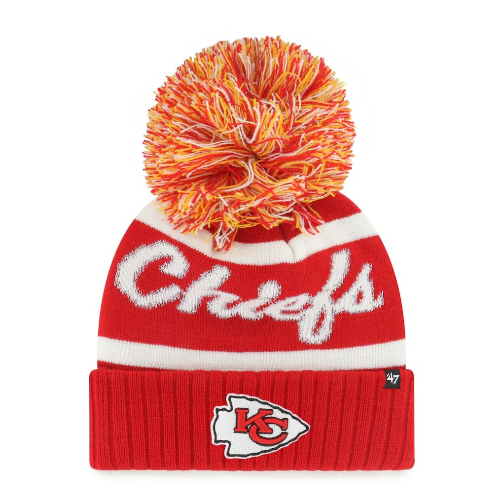 Kansas City Chiefs '47 Women's Spirited Cuffed Knit Hat with Pom - Red - 47 brand