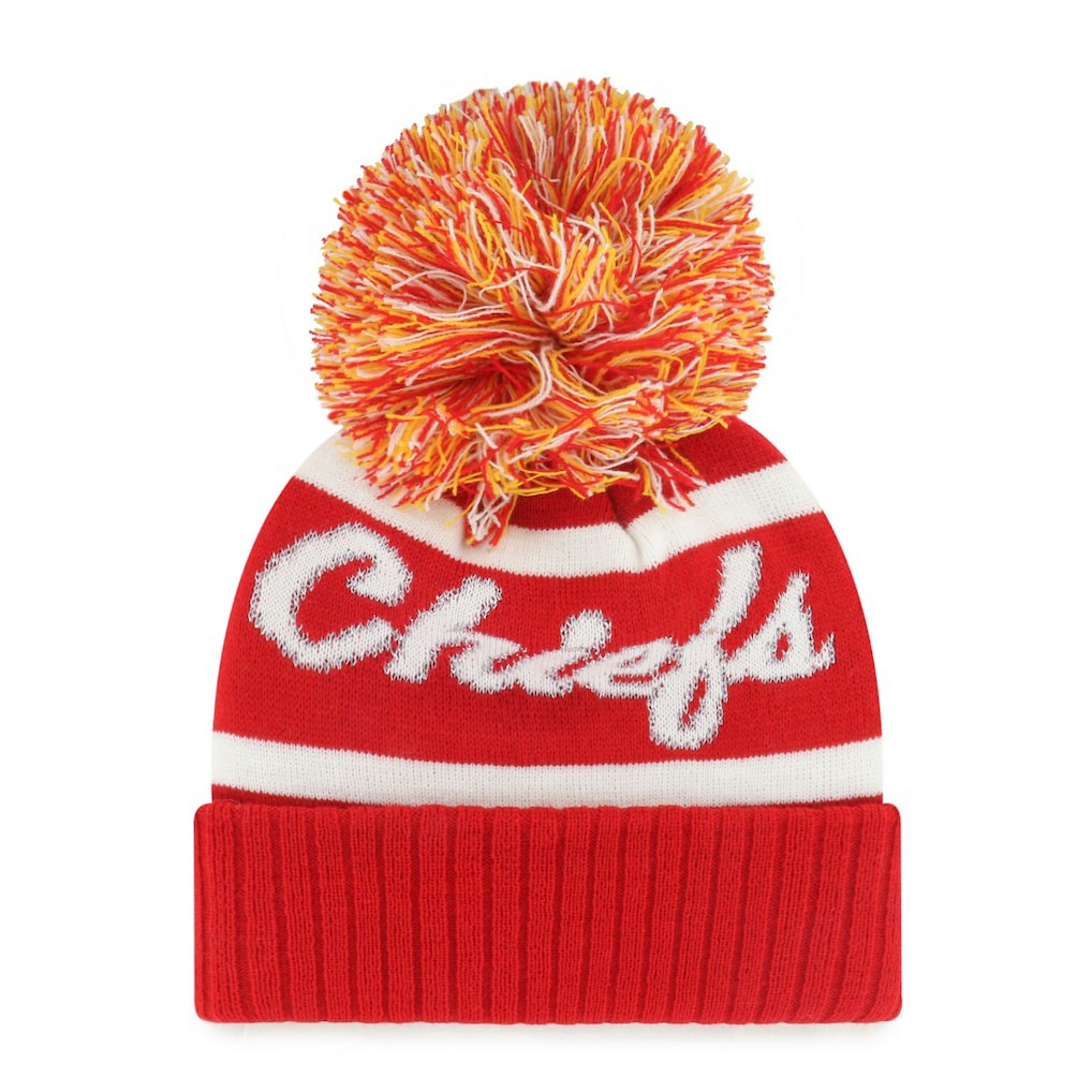 Kansas City Chiefs '47 Women's Spirited Cuffed Knit Hat with Pom - Red - 47 brand