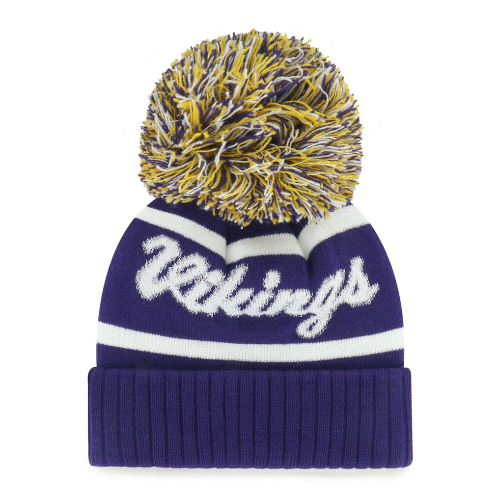 Minnesota Vikings '47 Women's Spirited Cuffed Knit Hat with Pom - Purple - 47 brand