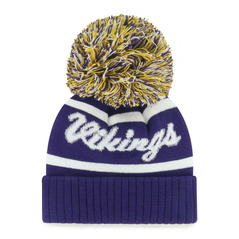 Minnesota Vikings '47 Women's Spirited Cuffed Knit Hat with Pom - Purple - 47 brand
