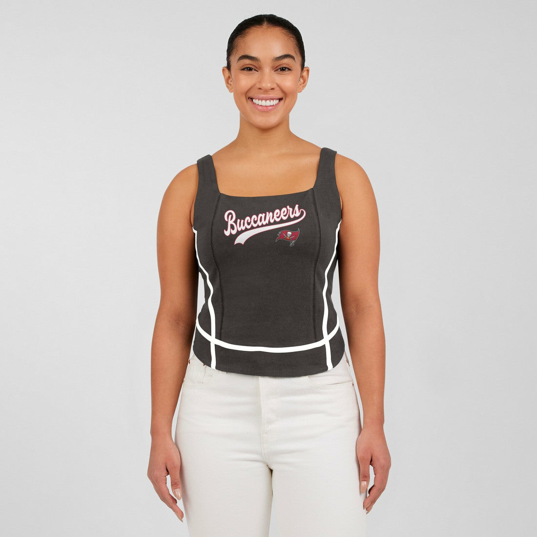 Tampa Bay Buccaneers WEAR by Erin Andrews Women's Square Neck Tank Top - Pewter - NFL