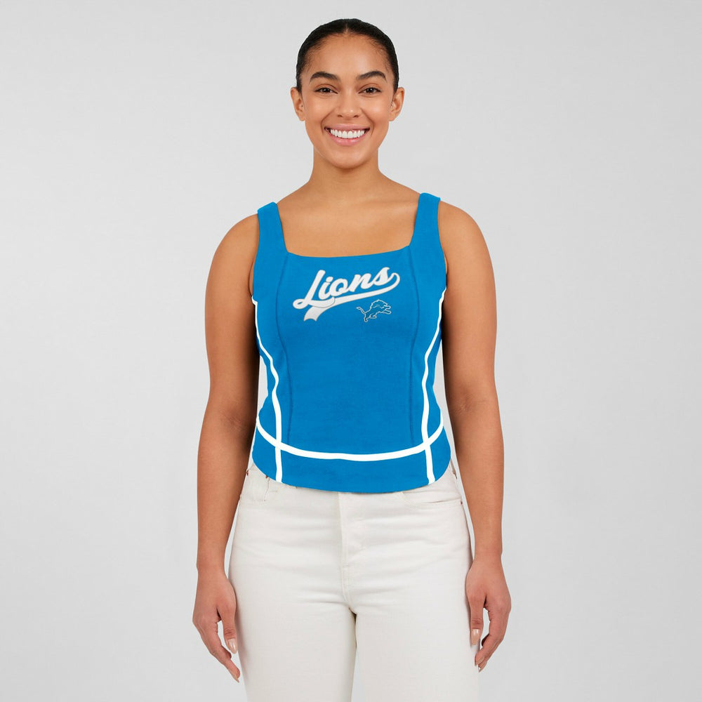 Detroit Lions WEAR by Erin Andrews Women's Square Neck Tank Top - Blue - NFL