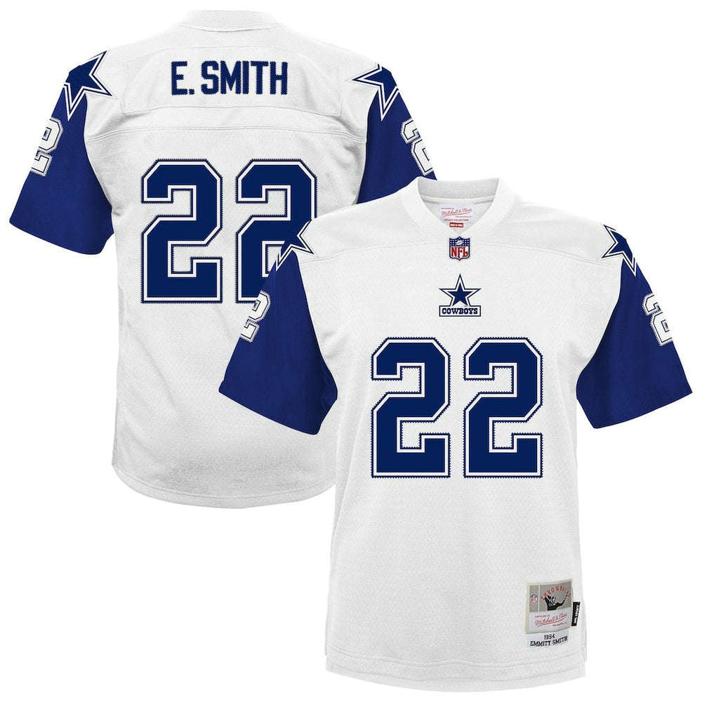 Emmitt Smith Dallas Cowboys Youth 1994 Alternate Legacy Jersey - White - Mitchell & Ness
