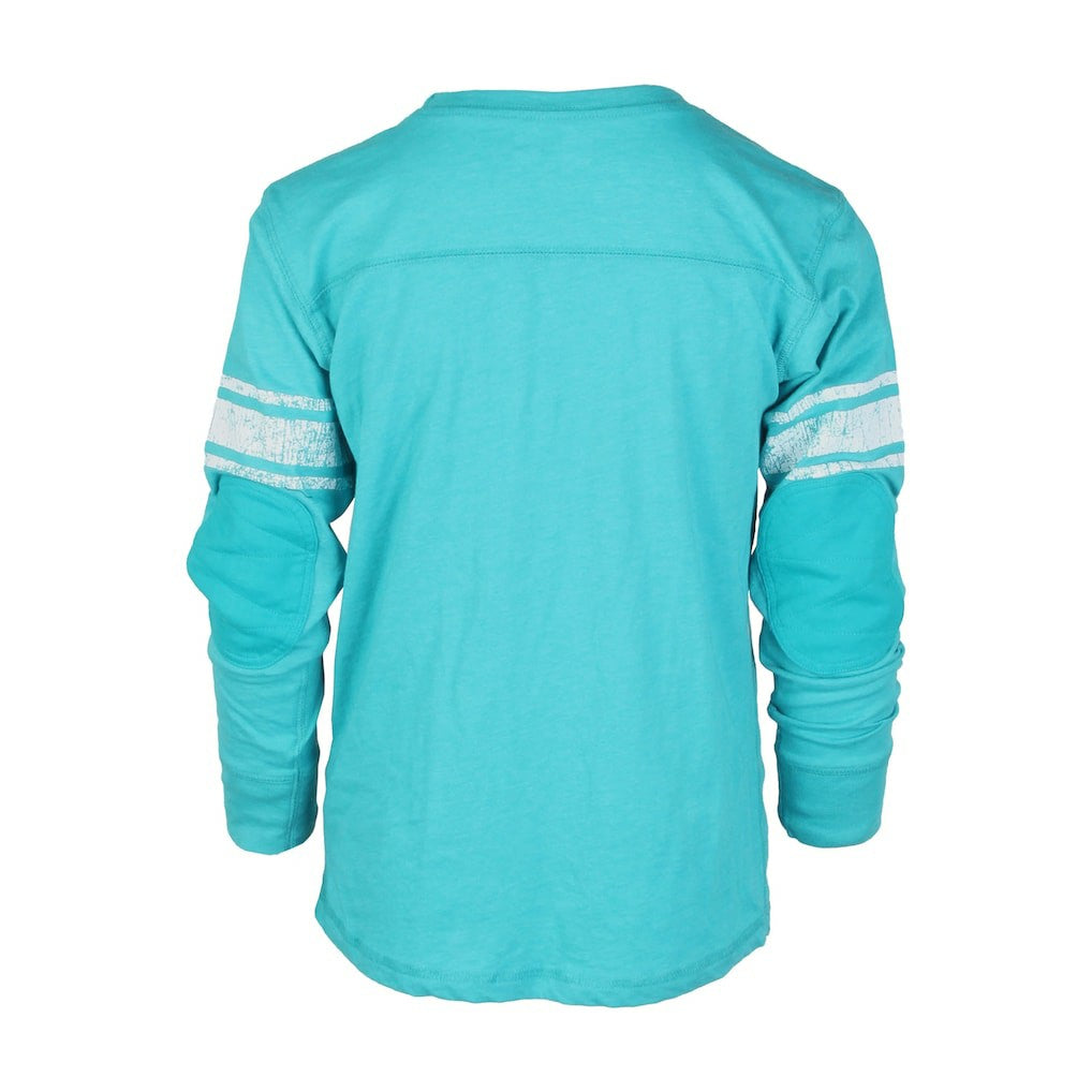Miami Dolphins Wes & Willy Youth Football Long Sleeve T-Shirt - Aqua - NFL