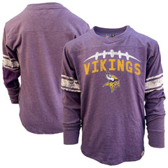 Minnesota Vikings Wes & Willy Youth Football Long Sleeve T-Shirt - Heather Purple - NFL