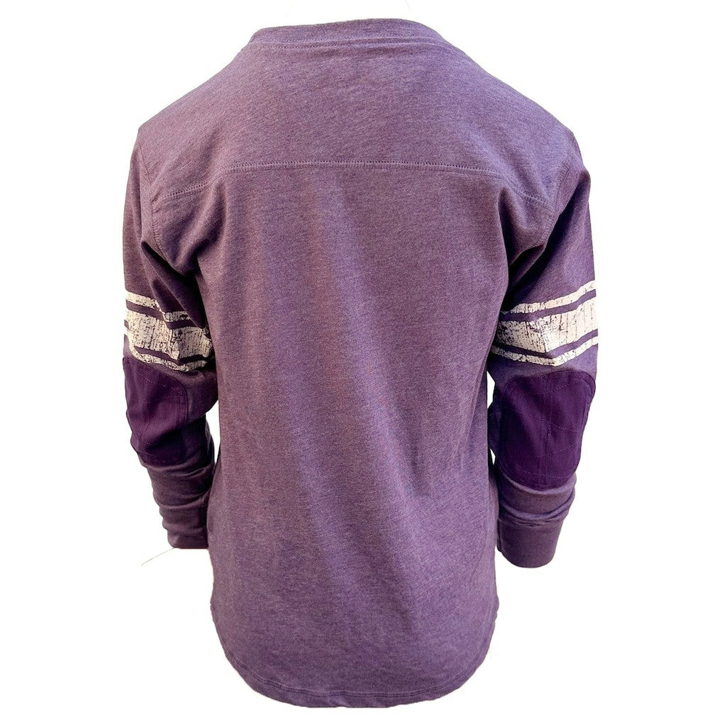 Minnesota Vikings Wes & Willy Youth Football Long Sleeve T-Shirt - Heather Purple - NFL