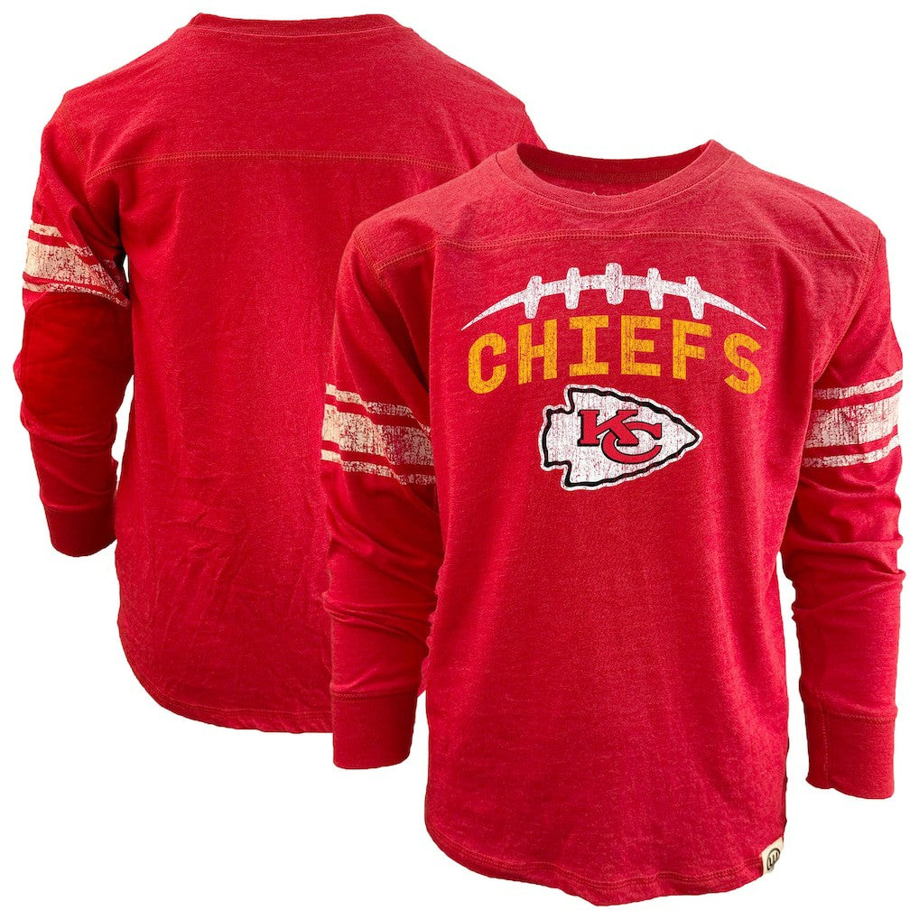 Kansas City Chiefs Wes & Willy Youth Football Long Sleeve T-Shirt - Red - NFL