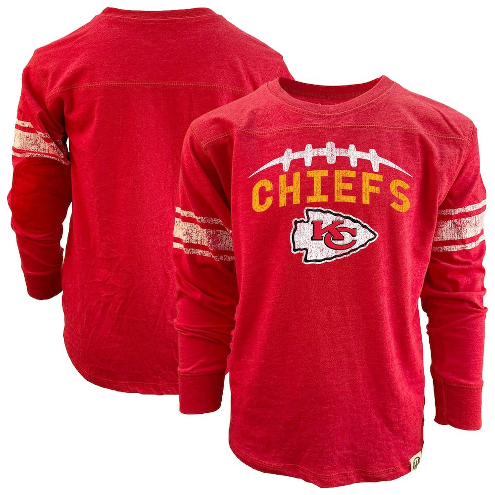 Kansas City Chiefs Wes & Willy Youth Football Long Sleeve T-Shirt - Red - NFL