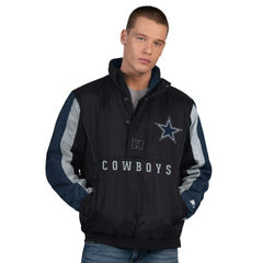 Dallas Cowboys Starter Thursday Night Gridiron Vintage Logo Half-Zip Jacket - Black - NFL