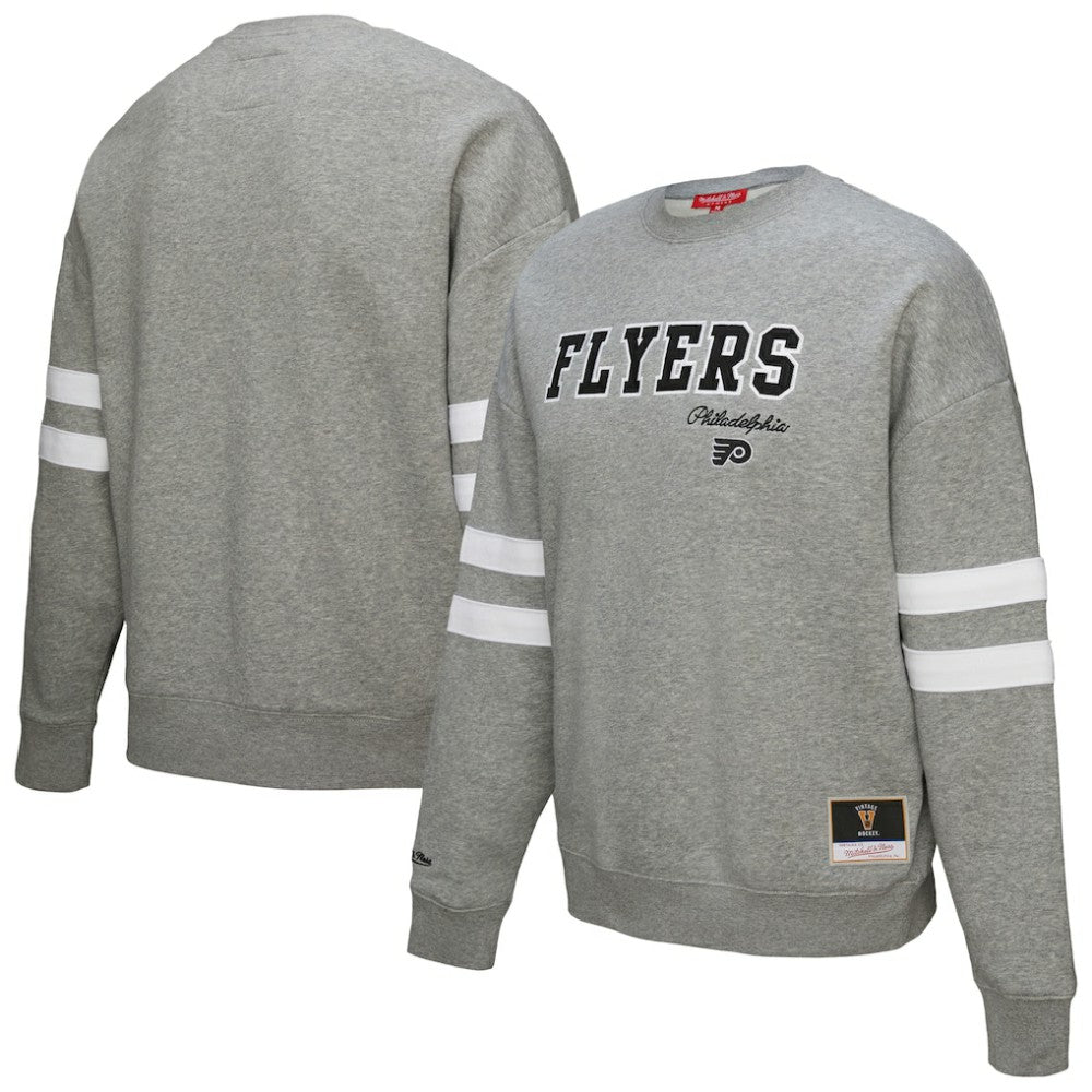 Philadelphia Flyers Mitchell & Ness Women's Logo Lightweight Pullover Sweatshirt - Heather Gray | NHL on sale