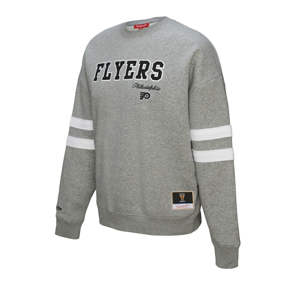Philadelphia Flyers Mitchell & Ness Women's Logo Lightweight Pullover Sweatshirt - Heather Gray | NHL on sale