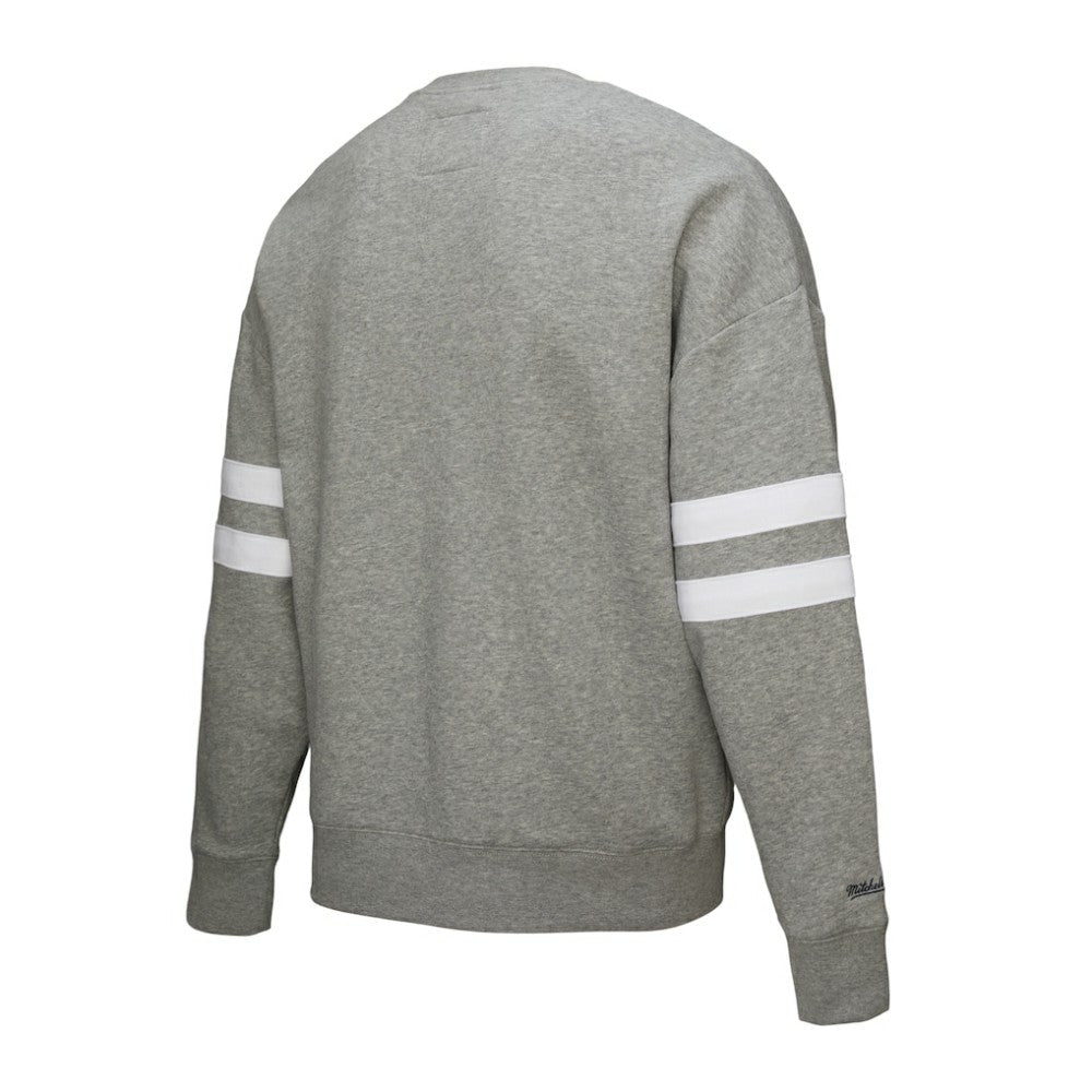 Boston Bruins Mitchell & Ness Women's Logo Lightweight Pullover Sweatshirt - Heather Gray | NHL Lifestyle