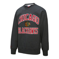 Chicago Blackhawks Mitchell & Ness Playoff Win Fleece Pullover Sweatshirt - Heather Charcoal | NHL on sale
