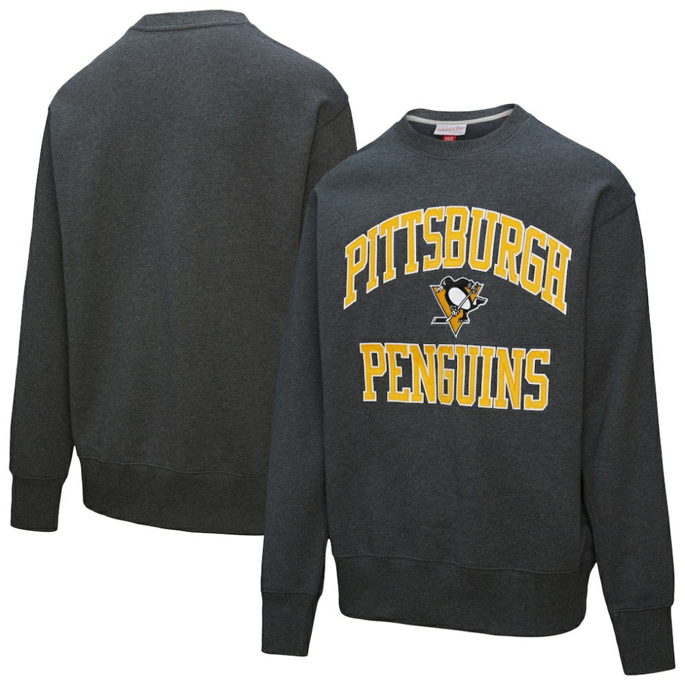 Pittsburgh Penguins Mitchell & Ness Playoff Win Fleece Pullover Sweatshirt - Heather Charcoal | NHL near me