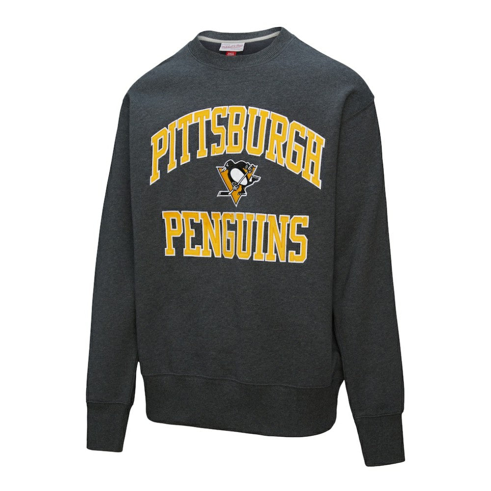 Pittsburgh Penguins Mitchell & Ness Playoff Win Fleece Pullover Sweatshirt - Heather Charcoal | NHL near me
