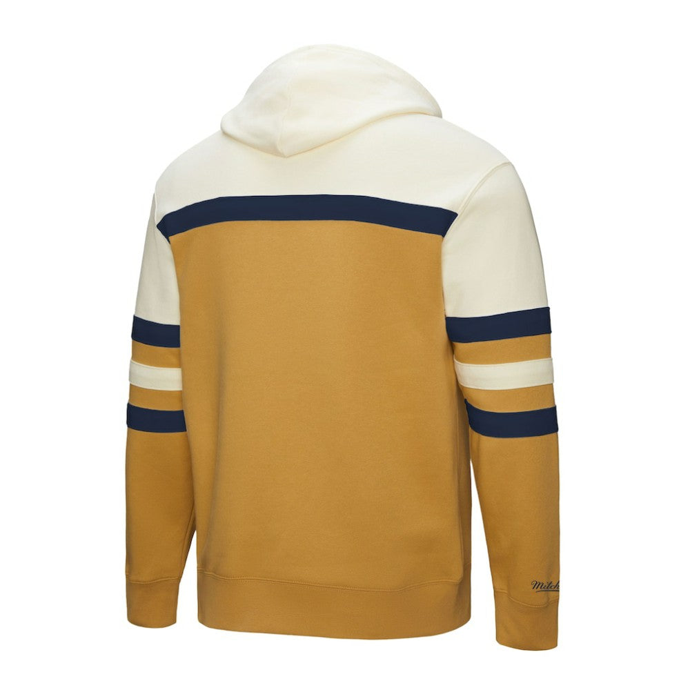 Columbus Blue Jackets Mitchell & Ness Head Coach Pullover Hoodie - Gold/Cream | NHL Lifestyle