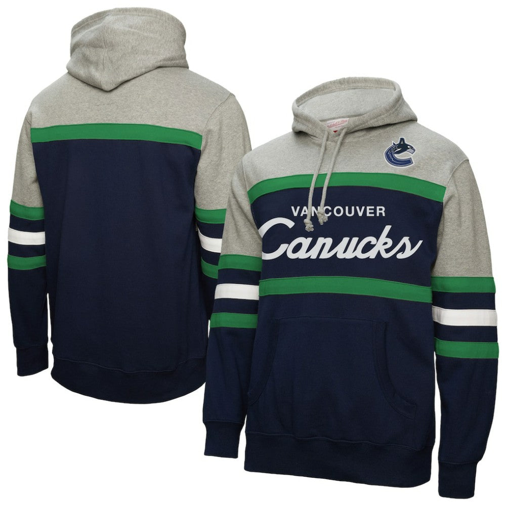 Vancouver Canucks Mitchell & Ness Head Coach Pullover Hoodie - Navy/Gray | NHL online