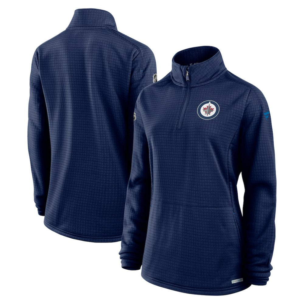 Winnipeg Jets Fanatics Women's Authentic Pro Rink Quarter-Zip Pullover  - Navy | Fanatics on sale