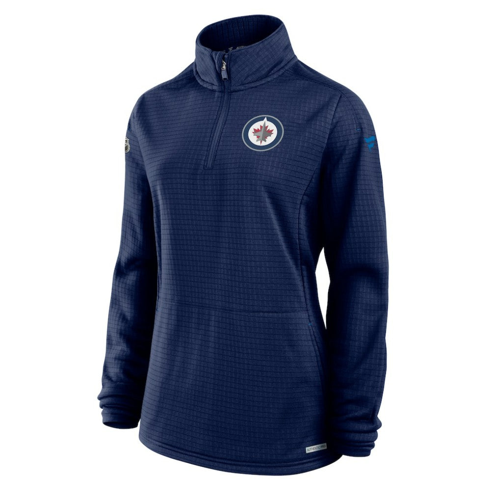 Winnipeg Jets Fanatics Women's Authentic Pro Rink Quarter-Zip Pullover  - Navy | Fanatics on sale