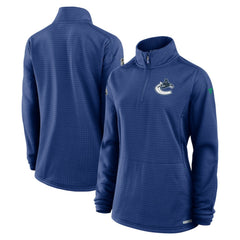 Vancouver Canucks Fanatics Women's Authentic Pro Rink Quarter-Zip Pullover  - Blue | Fanatics Lifestyle