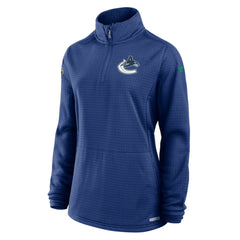 Vancouver Canucks Fanatics Women's Authentic Pro Rink Quarter-Zip Pullover  - Blue | Fanatics Lifestyle