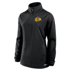 Chicago Blackhawks Fanatics Women's Authentic Pro Rink Quarter-Zip Pullover  - Black | Fanatics Lifestyle