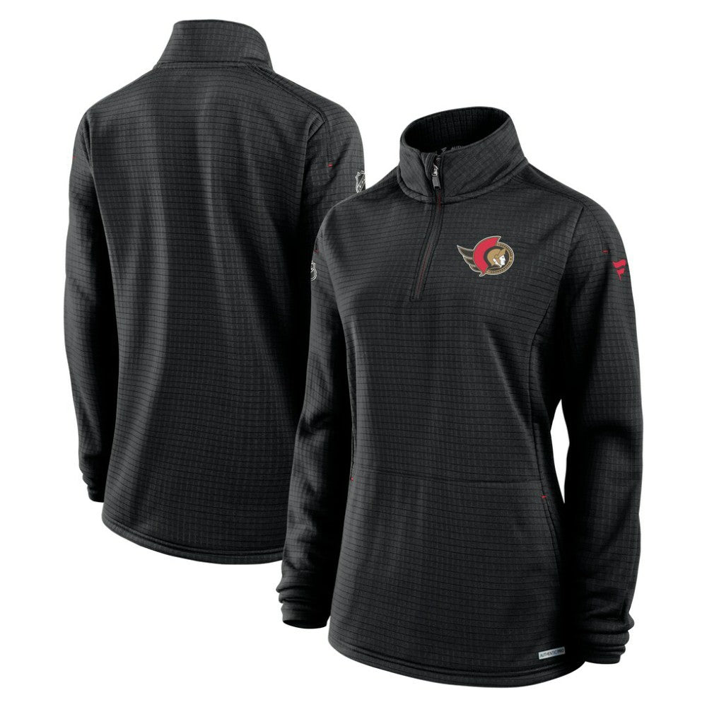 Ottawa Senators Fanatics Women's Authentic Pro Rink Quarter-Zip Pullover  - Black | Fanatics Clearance