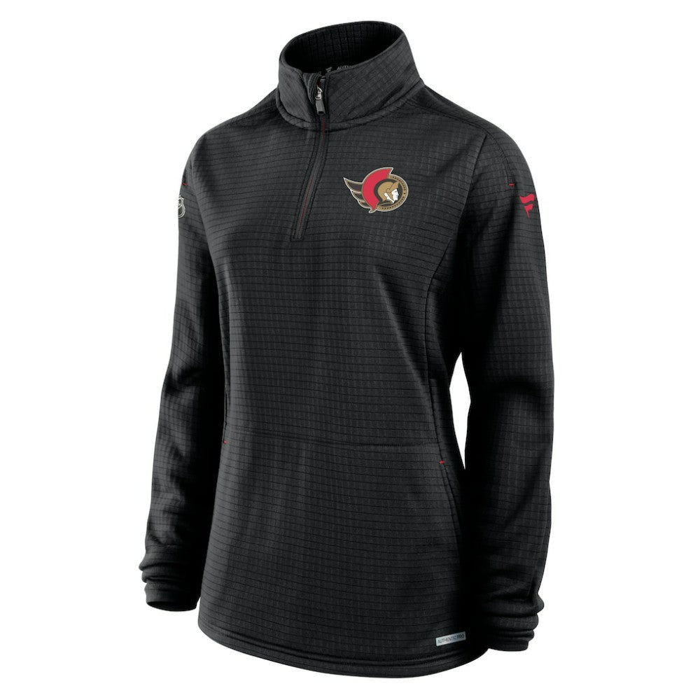 Ottawa Senators Fanatics Women's Authentic Pro Rink Quarter-Zip Pullover  - Black | Fanatics Clearance