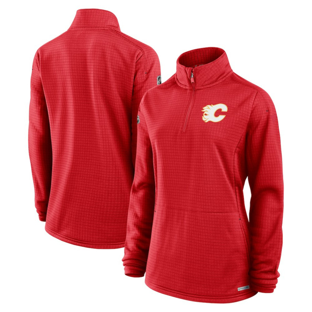 Calgary Flames Fanatics Women's Authentic Pro Rink Quarter-Zip Pullover  - Red | Fanatics near me