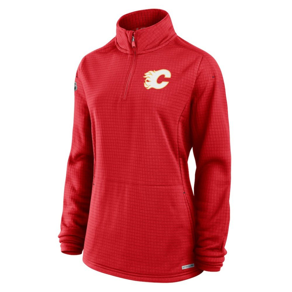 Calgary Flames Fanatics Women's Authentic Pro Rink Quarter-Zip Pullover  - Red | Fanatics near me