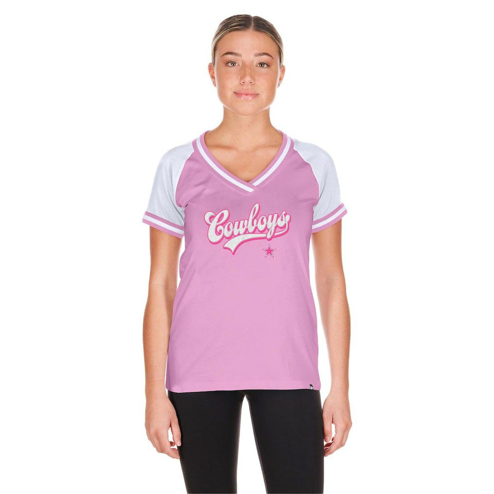Dallas Cowboys New Era Women's Mommy & Me V-Neck T-Shirt - Pink - NFL