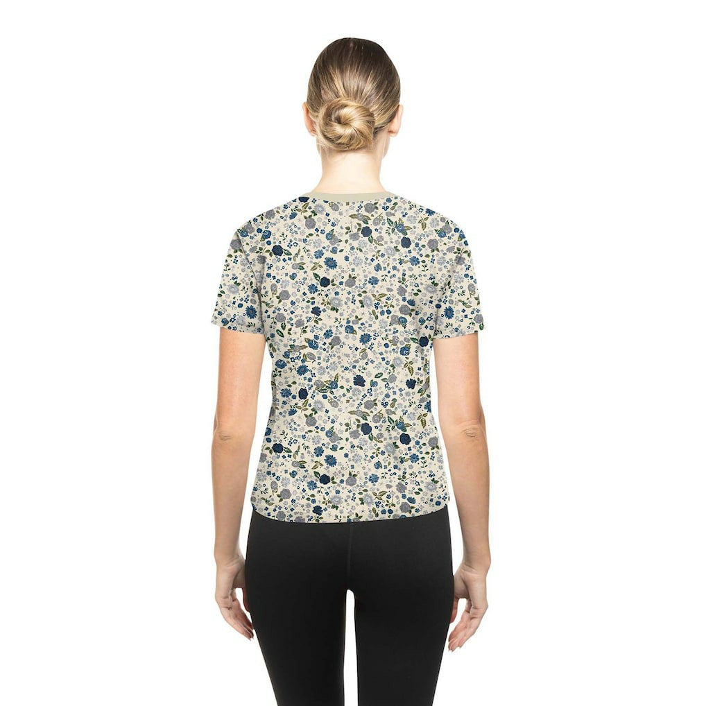 Dallas Cowboys New Era Women's Glam Game Floral Scoop Neck T-Shirt - Cream - NFL