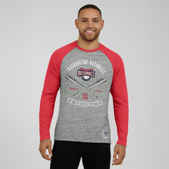 Washington Nationals Darius Rucker Collection by Fanatics Raw Edge Raglan Long Sleeve Baseball T-Shirt Near Me