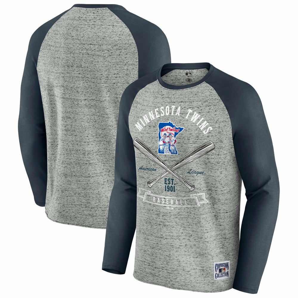 Minnesota Twins Darius Rucker Collection by Fanatics Raw Edge Raglan Long Sleeve Baseball T-Shirt for sale